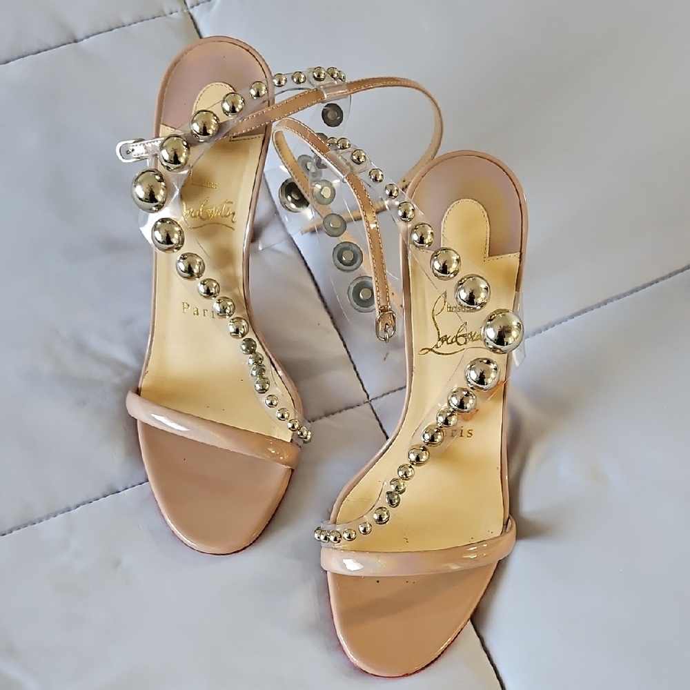 Christian Louboutin Beige Studded Heels